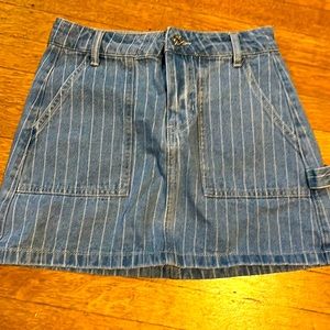 PacSun denim engineer light wash striped mini skirt size 25